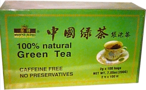 (image for) Royal King China Green Tea, no caffeine, 100 bags